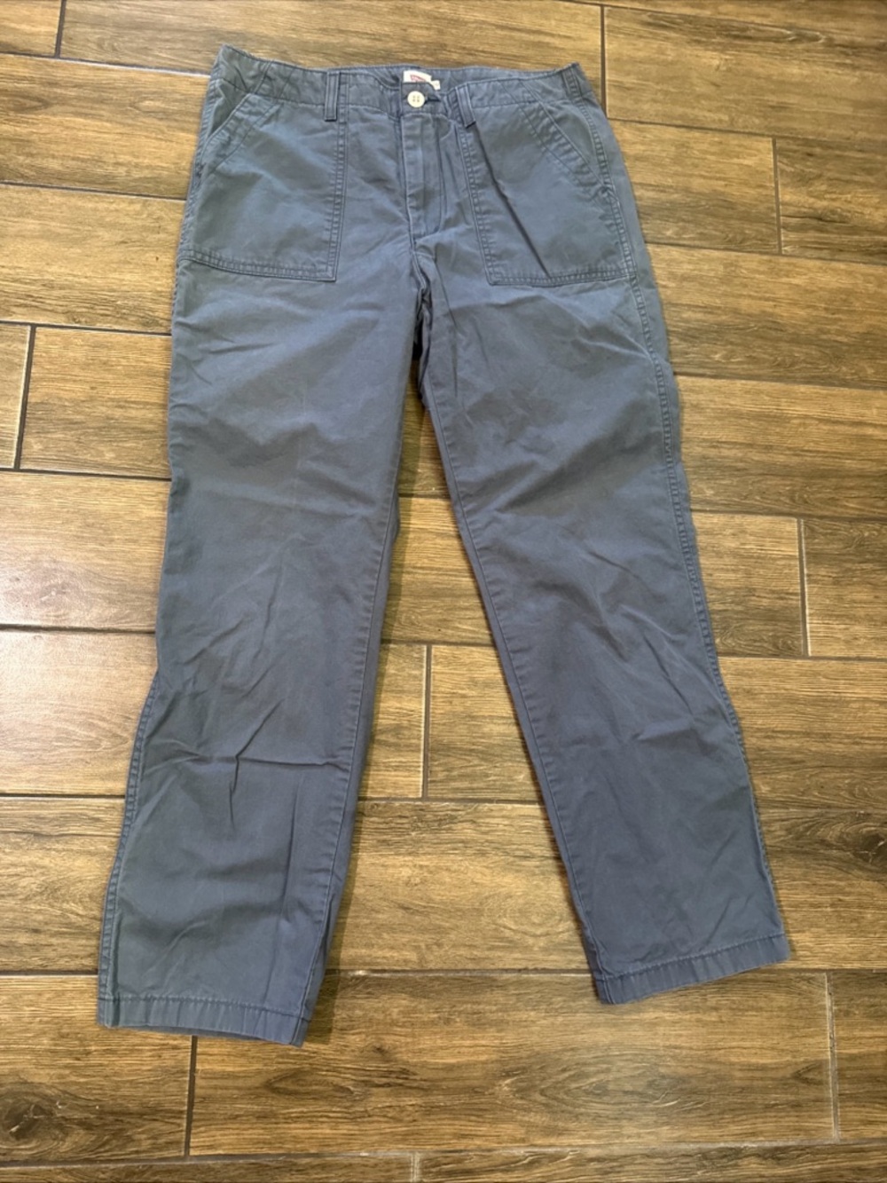 Levi’s Utility Pants Womens Straight Wide Leg Twill Pockets Slate Gray Size 29